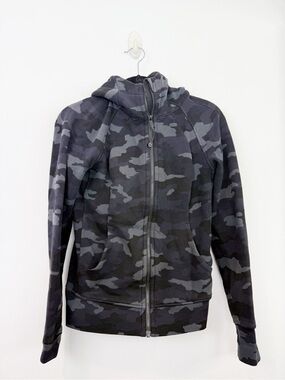 Lululemon Scuba Hoodie Gray Camouflage Size 4